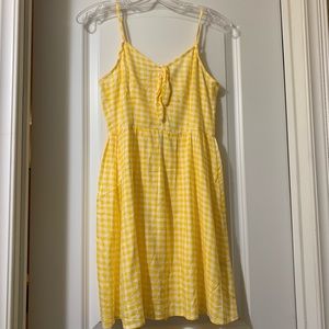 cute yellow gingham mini dress